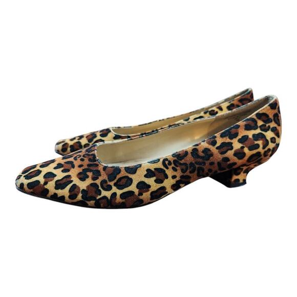 Karen Scott Jilly womens sz 7m leopard animal print pump heel square toe - Picture 2 of 12